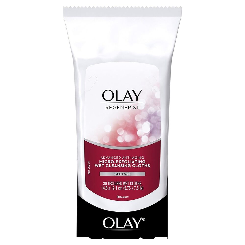 Olay Regenerist Micro-Exfoliating Wet Cleansing Cloths Anti Aging 30 Count